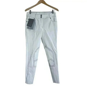 NWT Gersemi Sunna Cloth Knee Patches White Equestrian Pants Women's Size 40